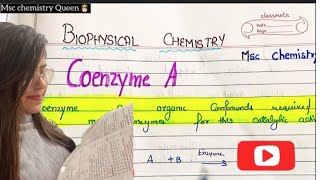 Coenzyme Astructure of coenzyme A  biological function of coenzyme A  vitaminB1  biophysical [upl. by Reidid]