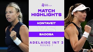 Anett Kontaveit vs Paula Badosa  2023 Adelaide 2 Round 1  WTA Match Highlights [upl. by Horn]