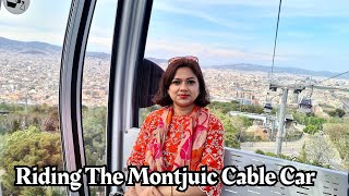 Riding The Montjuic Cable Car  Teleferic de Montjuic Barcelona [upl. by Mosa]