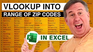 Excel  VLOOKUP Into A Range of Zipcodes Episode 1676 [upl. by Hausner778]