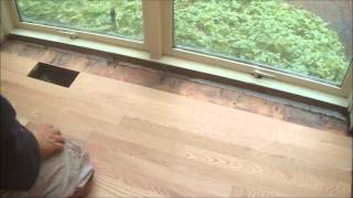 How to Install Solid Hardwood Flooring around Hitting Vents MrYoucandoityouself [upl. by Auqinihs]