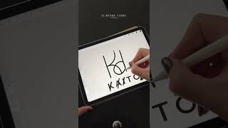 Kaito  Procreate Name Logo Design 💫 logodesign designprocess adobeillustrator procreate [upl. by Holtorf]