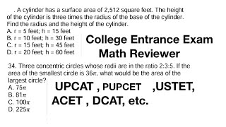 College Entrance Exam Math Reviewer Part 1 UPCAT PUPCET USTET ACET DCAT etc [upl. by Bulley]