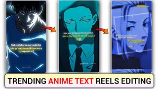 Anime Text Video Editing  Anime Text Reels Kaise Banaye [upl. by Jamnis]