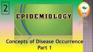 Epidemiology lecture 2  Concepts of Disease Occurrence part 1 مفاهيم حدوث المرض ج1 [upl. by Marilyn]