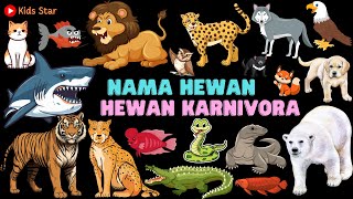 BELAJAR NAMA HEWAN PEMAKAN DAGING  HEWAN KARNIVORA CARNIVORED ANIMALS NAMES MENGENAL NAMA BINATANG [upl. by Ardnasela]