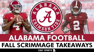 Alabama Football Scrimmage Takeaways Injury News QBs Improving RB Versatility amp Ryan Williams [upl. by Sitoeht]