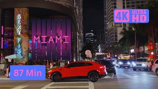 Miami Brickell Downtown Night Walk 4K [upl. by Murdoch844]