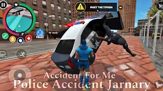 Police Arrest Accident Jarnary For Me Rope Hero Vice Town Game Play [upl. by Adnac]