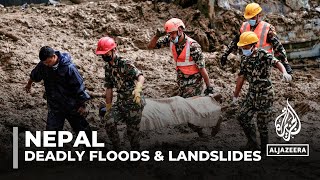 Nepal floods and landslides death toll climbs to 193 dozens still missing [upl. by Otcefrep]