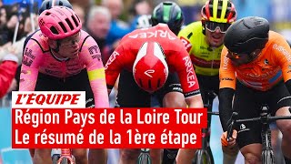 Cyclisme  Van der Berg règle le sprint dun boyau sur la 1ère étape du Région Pays de la Loire Tour [upl. by Delle]