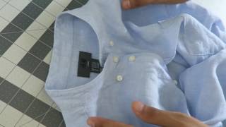 DIY Collarless Shirt [upl. by Chemarin499]