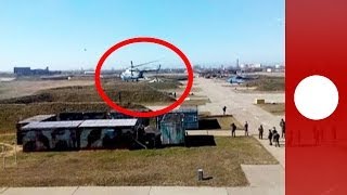 Video Ukrainian pilots escape with aircraft as troops take over air base [upl. by Any791]