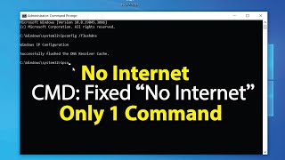 CMD  Fix  No Internet  on Windows 11 10 with only 1 command [upl. by Tullus]