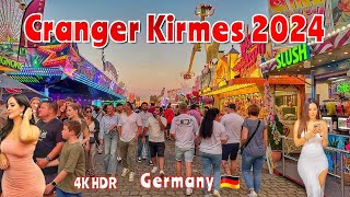 tour at Cranger Kirmes 2024 one of the biggest fair in NRW in Germany 4K HDR [upl. by Ronacin]