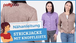 Klassische Strickjacke zum Knöpfen nähen 🧥 Nähanleitung mit vielen Tipps für perfekte Knopflöcher [upl. by Tawney]