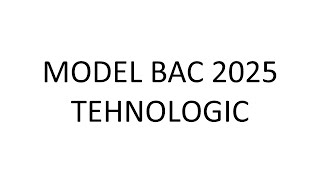 Model bac matematica 2025 tehnologic [upl. by Mercorr]