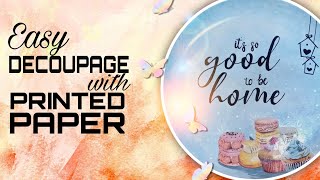 Easy Decoupage with Printed Paper  Decoupage Method [upl. by Belia915]