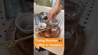 Trying Bosnian Coffee bosnian bosnia sarajevo balkans bosniaherzegovina bosnianfood balkan [upl. by Auhoj]