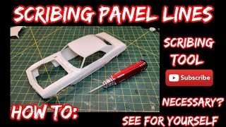 How to Scribing panel lines on model kit doors and trunks  Deepening panel lines for shadow affect [upl. by Hsetirp745]