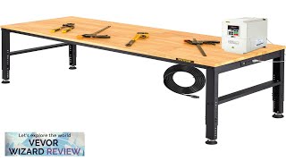 VEVOR Workbench Adjustable Height 61quot x 20quot Garage Table w 271 Review [upl. by Nydia]