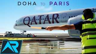 RFS REAL FLIGHT SIMULATOR  DOHA TO PARIS qatarairways AIRBUS A350  COMPRESSOR STALL⚠️ RORTOS [upl. by Eeldivad960]