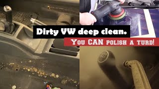 Cleaning a really dirty VW Volkswagen polo car [upl. by Anilasor460]