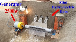 Building a MINI HYDRO DAM with 3 HUGE Discharge Pipes [upl. by Aplihs914]