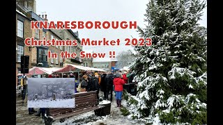 snowfall at Knaresborough Christmas market Sunday 3rd December 2023 [upl. by Gracia]