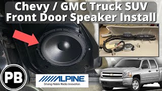 2007  2014 GMC  Chevy Front Door Speaker Install  Sierra Silverado Avalanche Tahoe Suburban Yukon [upl. by Odnamla207]