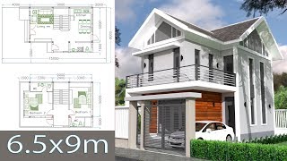 65x9m Modern Home Design Plan with 2 Bedrooms sketchup 3d modeling home design ideas full plan [upl. by Hanaj232]