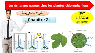 les échanges gazeux chlorophylliens svt 1bac sc ex option français شرح بالداريجة [upl. by Monika]