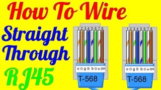 How To Make Straight Through Cable Rj45 Cat 5 5e 6  Wiring Diagram [upl. by Clorinde]