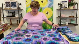 Kaffe Fassett Seed Packets Blue Quilt Kit Fussy Cutting Tutorial [upl. by Boylan]