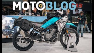 EICMA 2023  Esta es la 450MT de CFMOTO  Motoblogcom [upl. by Ainomar]