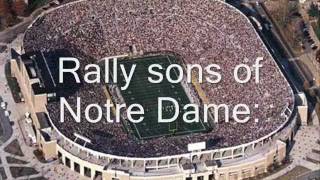 Notre Dame Victory March with lyrics [upl. by Annawak]