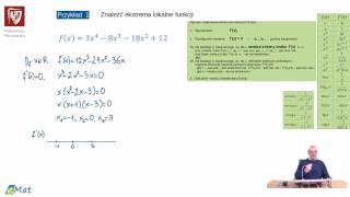 odc 24 Ekstrema lokalne funkcji  badanie przebiegu zmienności funkcji [upl. by Harned]