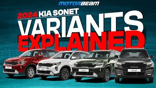 2024 Kia Sonet  HTE vs HTK vs HTX vs GTX vs XLine  MotorBeam [upl. by Landsman312]