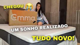 CHEGOU NOSSO COLCHÃO NOVO A MUDANÇA COMEÇOU 😍RECEBI O COLCHÃO EMMA ORIGINAL [upl. by Letch]