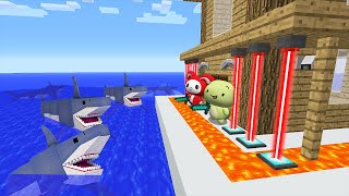 SAFEST SECURITY HOUSE vs ZOMBIE SHARK  Minecraft [upl. by Odnalo]