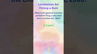 22Limitation period of suitArticle 54 of Limitation Act 1963 CPC 1908  AIBE Previous Paper MCQs [upl. by Terb]