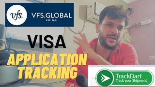 VFS visa application Tracking  VISA Blue Dart currier Tracking full process  Track an application [upl. by Elliven]