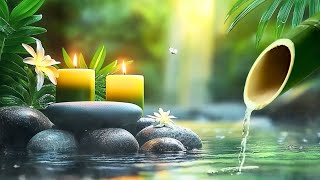 Bamboo Water Fountain  Peaceful Piano amp Soft Rain 8 Hours Relaxing Music for Stress Relief Sleep [upl. by Henri]