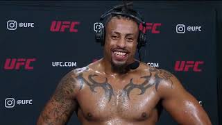 UFC Vegas 12 Greg Hardy Interview after TKO Win [upl. by Barney]