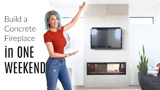 DIY Concrete Fireplace in ONE WEEKEND  Building Plans [upl. by Hareenum]