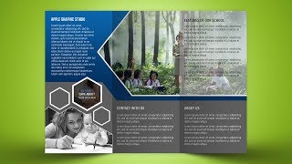 Custom Tri Fold Brochure Design  Photoshop Tutorial [upl. by Odab]