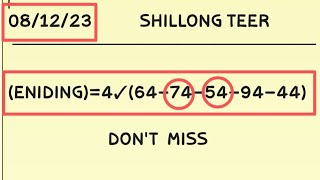 Shillong teer target 081223 common numbers and best house ending linefr70 success 🔥 [upl. by Ycat]