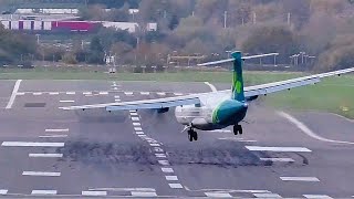 Crosswind Landing Highlights from💨 Storm Debi 💨 [upl. by Janelle638]