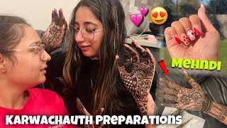 Karwachauth Preparations ❤️🥰😍  Mehndi 🤩  Keep Support 🙏🏻  Angel’s Shivam 🧿❤️ [upl. by Nyvar]