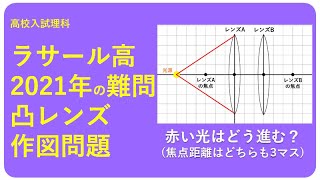 理科の難問【ラサール高校2021年の凸レンズ作図問題】 [upl. by Helsie]